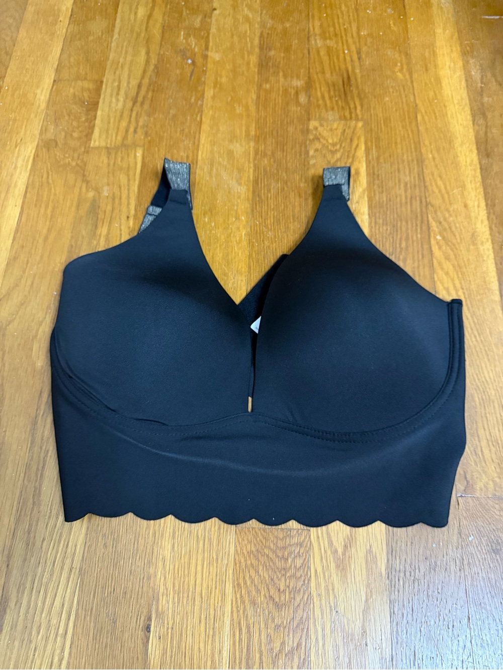 Seamless Black Longline Bralette